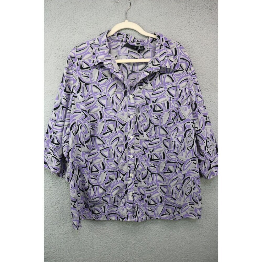 Maggie Barnes 3/4 Wide Sleeve Button-Up Blouse-Size 2X(22/24)-Office